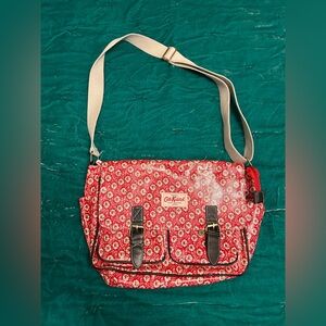 Cath Kidston Red and Cream Floral Crossbody Messenger Bag